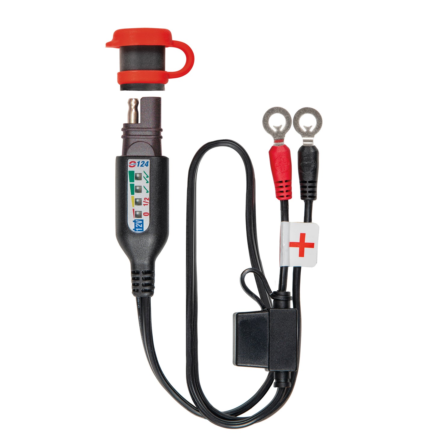 OptiMate Permanent power sport battery lead with integrated battery status / charge system monitor for 12V lead-acid - MONITOR O-124 - Tecmate USA