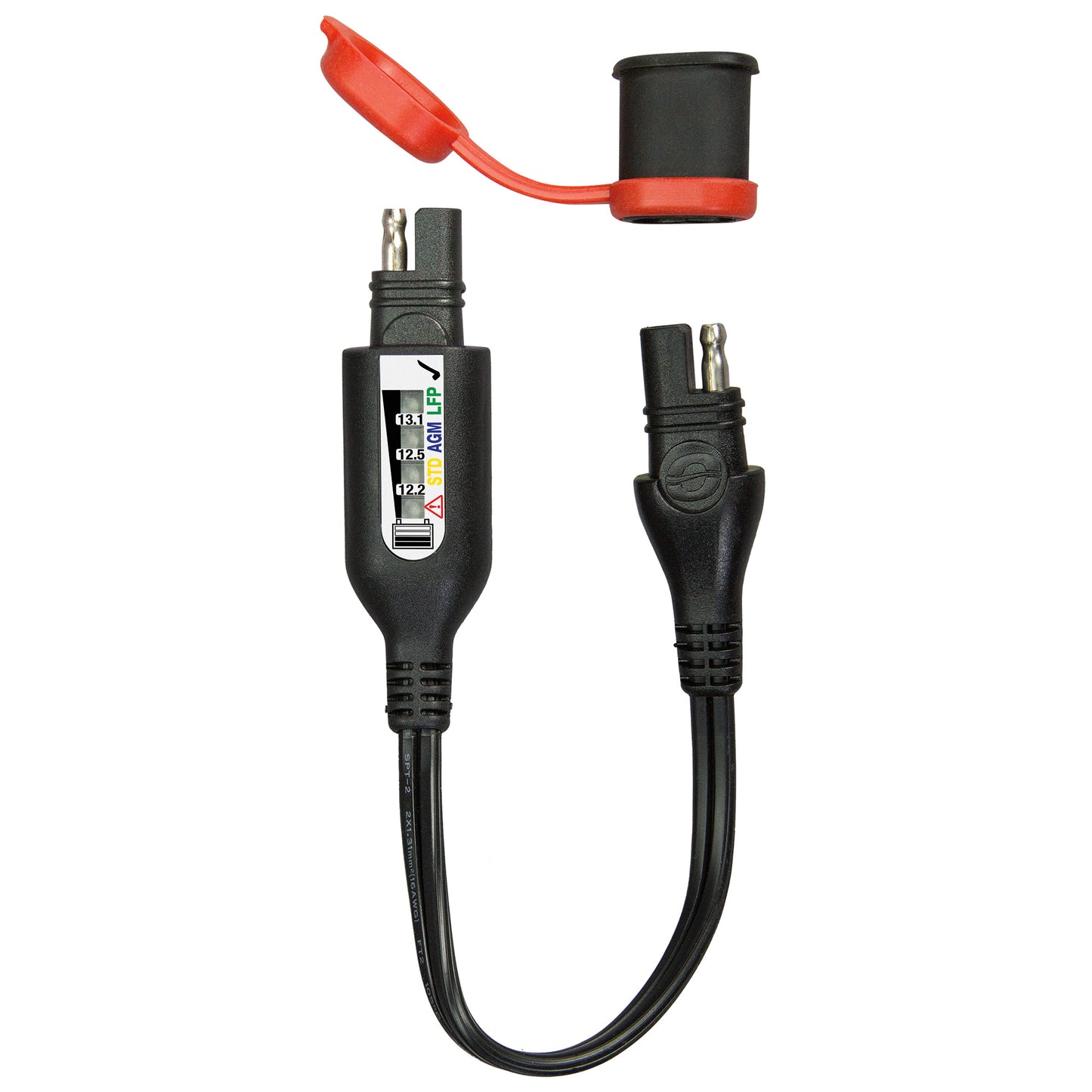 OptiMate Battery status / charge system monitor for 12V lead-acid & 12.8V lithium-ion, with in-line SAE connectability - MONITOR O-125 - Tecmate USA