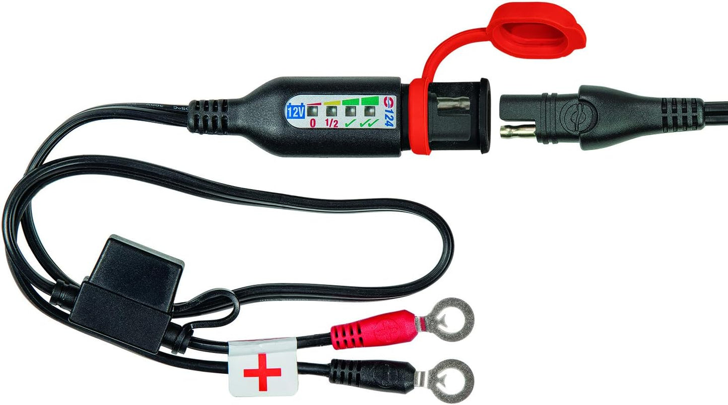 Optimate Monitor O-124JAR Permanent Power Sport Battery Lead with Integrated Battery Status/Charge System Monitor for 12V Lead-Acid - TecMate USA - View 2 - View 3 - View 4 - View 5