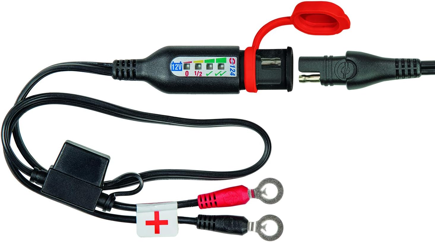 Optimate Monitor O-124JAR Permanent Power Sport Battery Lead with Integrated Battery Status/Charge System Monitor for 12V Lead-Acid - TecMate USA - View 2 - View 3 - View 4 - View 5