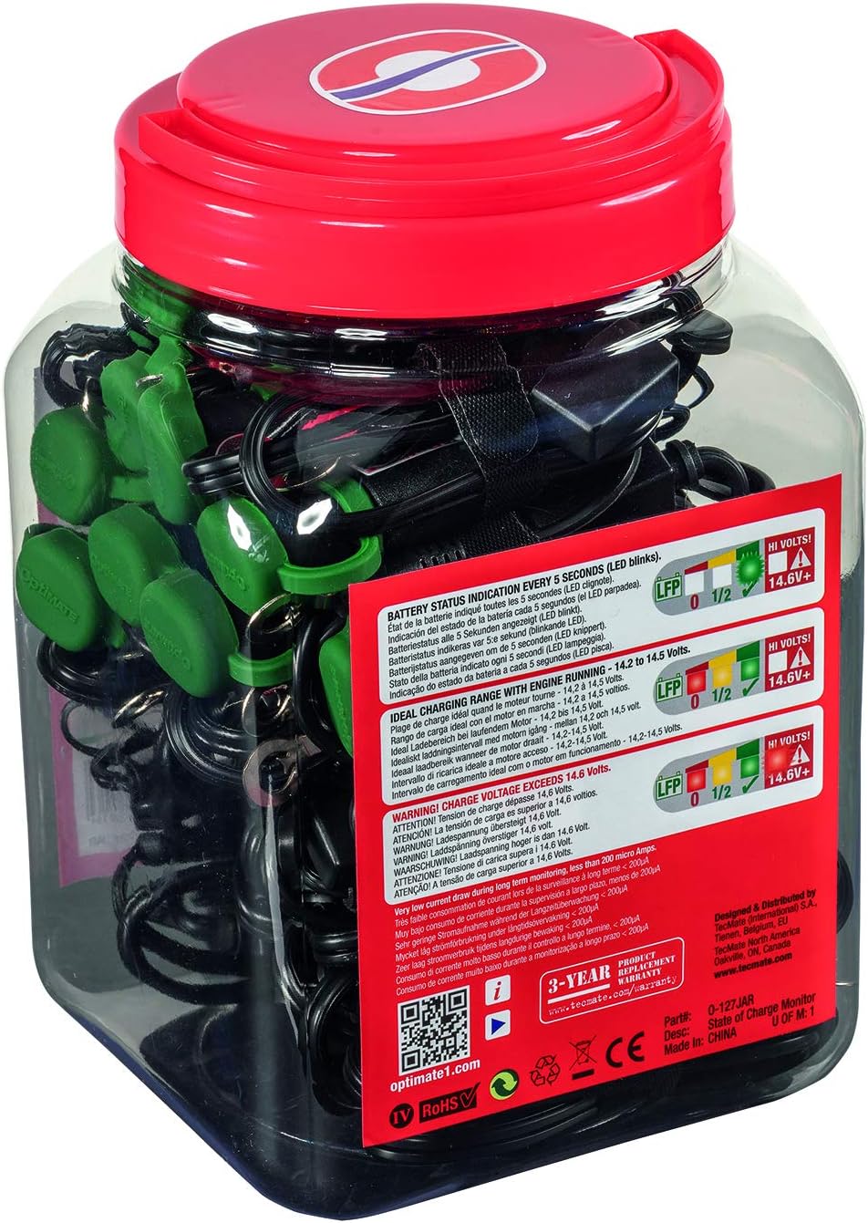 OptiMATE MONITOR O-127JAR Permanent Power Sport Battery Lead With Integrated Battery Status/Charge System Monitor For 12.8/13.2V Lithium - TecMate USA - View 2