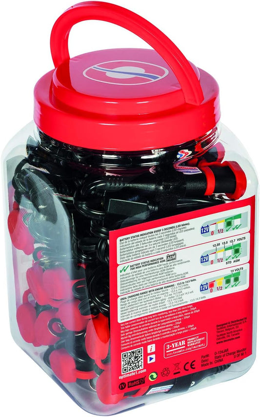 Optimate Monitor O-124JAR Permanent Power Sport Battery Lead with Integrated Battery Status/Charge System Monitor for 12V Lead-Acid - TecMate USA - View 2