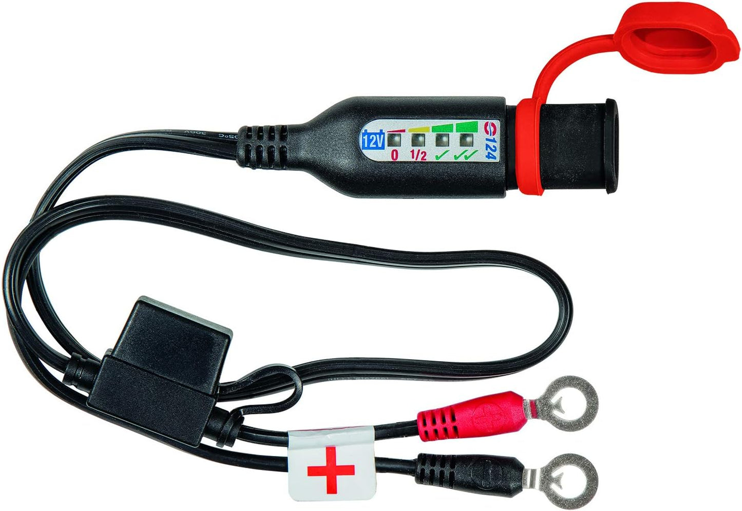 Optimate Monitor O-124JAR Permanent Power Sport Battery Lead with Integrated Battery Status/Charge System Monitor for 12V Lead-Acid - TecMate USA - View 2 - View 3 - View 4