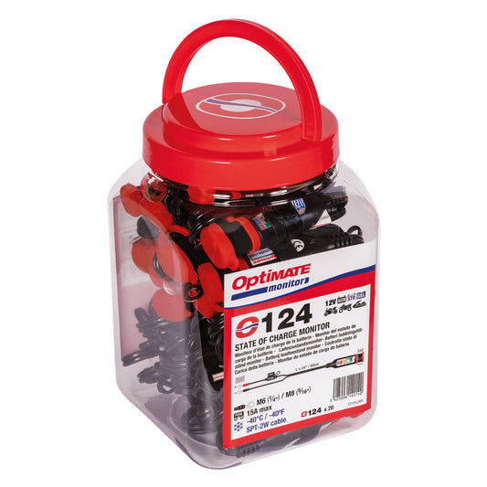 Optimate Monitor O-124JAR Permanent Power Sport Battery Lead with Integrated Battery Status/Charge System Monitor for 12V Lead-Acid
