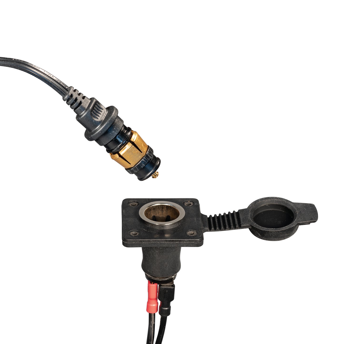 Optimate O-46 KIT – Complete 12V External Power Connection with O-22 Plug & O-46 Socket for Industrial, Trailers, Automotive or Powersport.