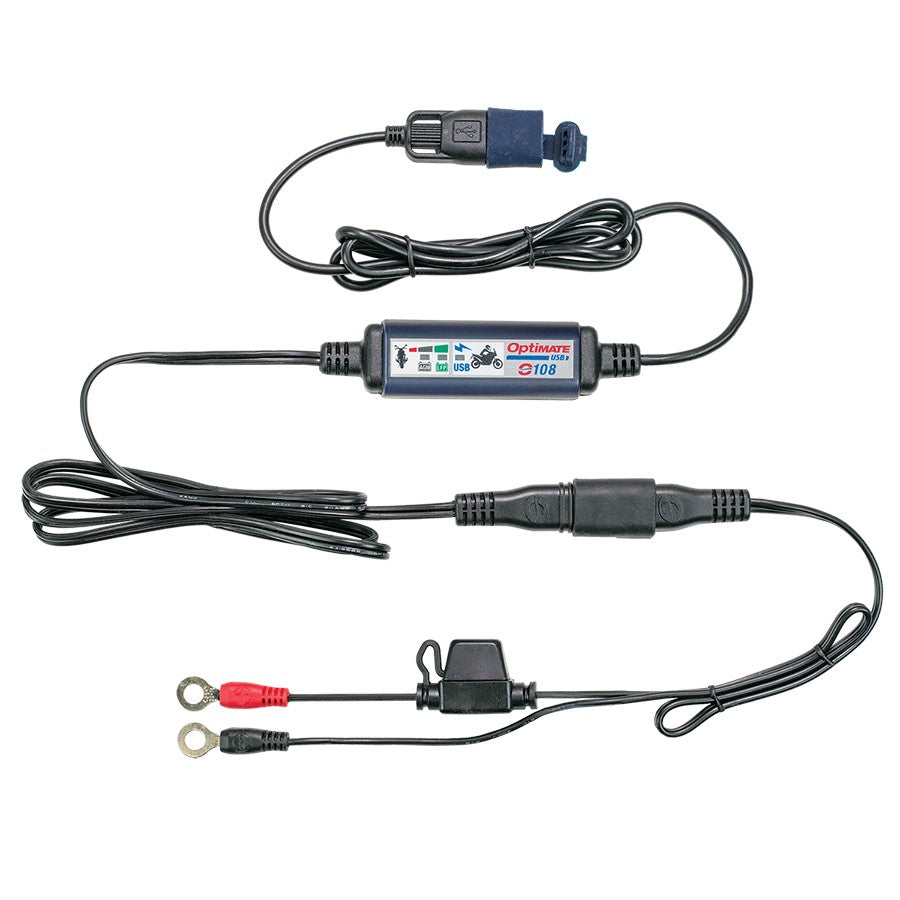 Optimate USB O-108 KIT, Smart 3300mA in-Line USB Charger with Sleep Mode and Vehicle Battery Controller. - TecMate USA