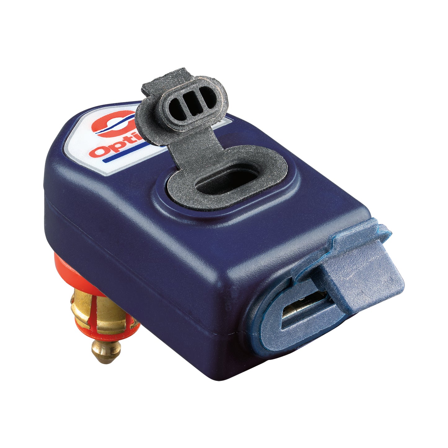 OptiMate – Dual 90° USB Charger for DIN / BIKE Socket (3300mA, USB-A + USB-C) - USB O-114 - Tecmate USA