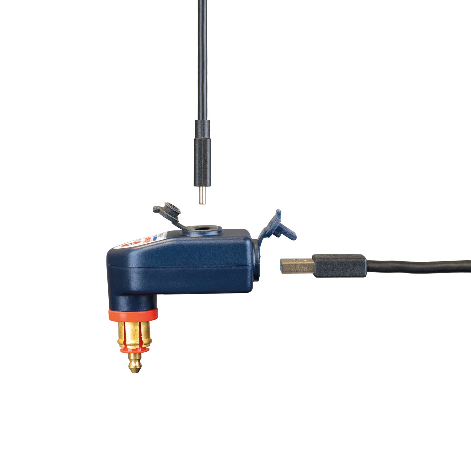 OptiMate – Dual 90° USB Charger for DIN / BIKE Socket (3300mA, USB-A + USB-C) - USB O-114 - Tecmate USA