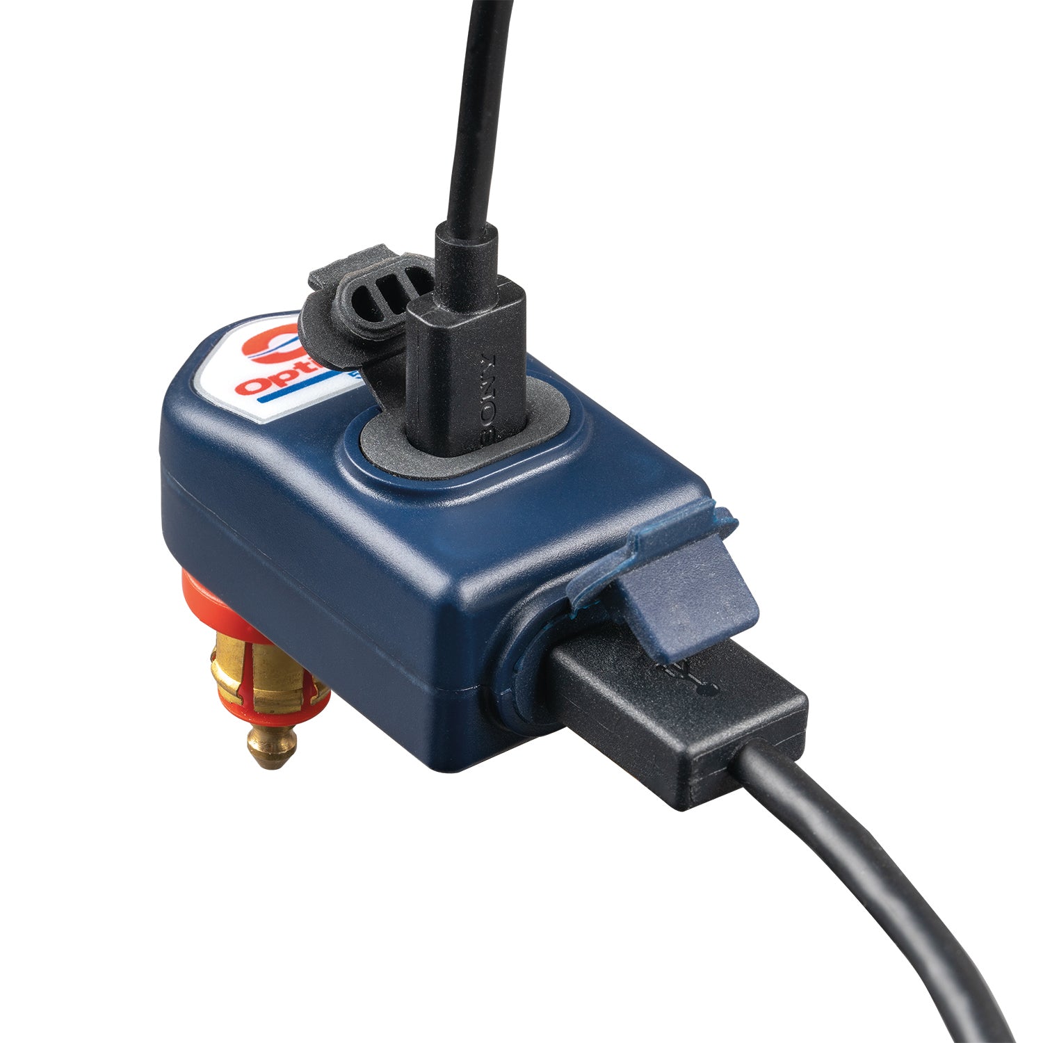 OptiMate – Dual 90° USB Charger for DIN / BIKE Socket (3300mA, USB-A + USB-C) - USB O-114 - Tecmate USA