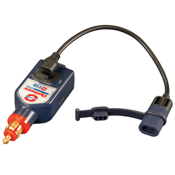 OptiMate USB O-119 Weatherproof 3300mA Dual USB-A & USB-C Smart Charger with Standard 2-Pin SAE Quick-Connect for Motorcycles, ATVs, and Side-by-Sides - TecMate USA - View 2 - View 3 - View 4