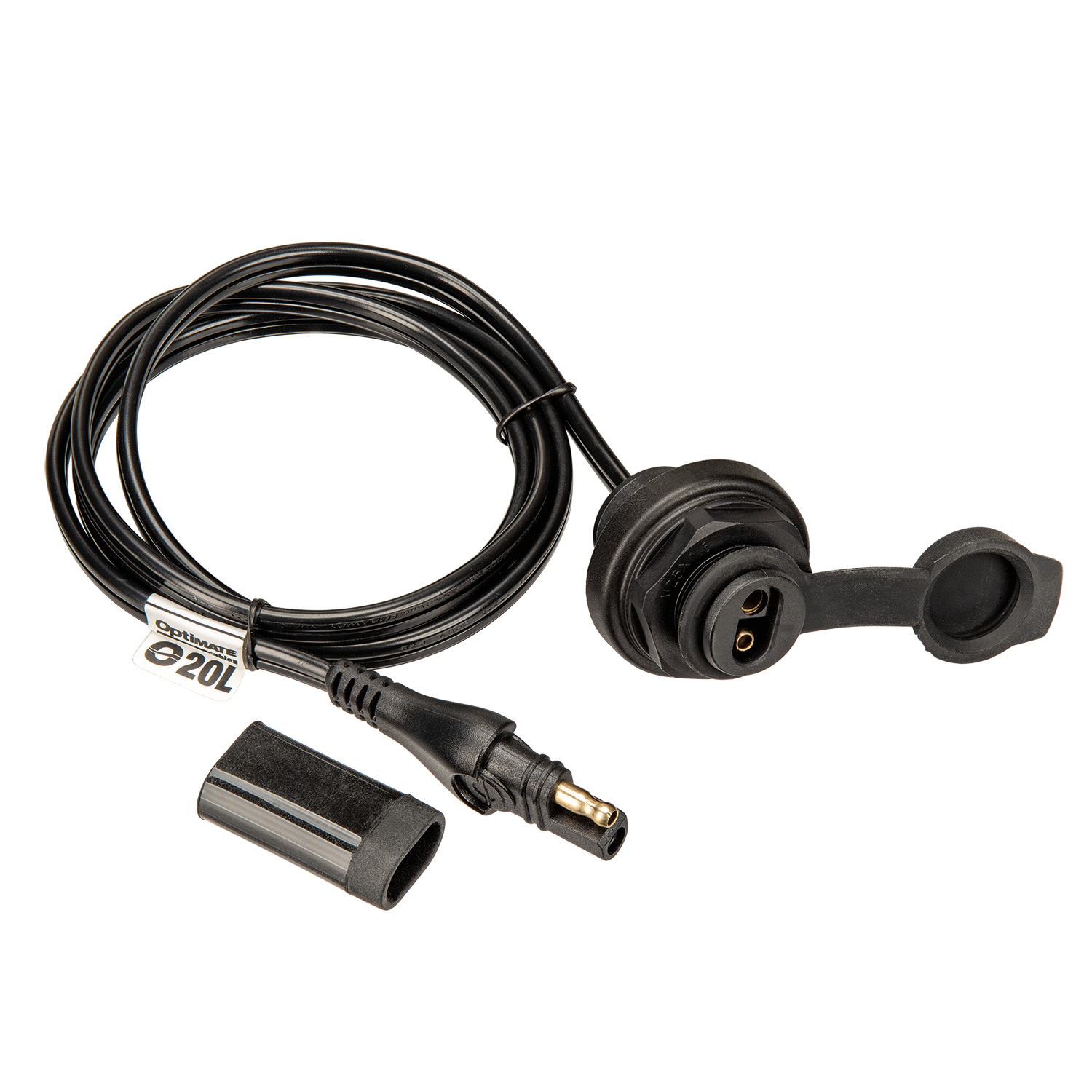 OptiMate CABLE O-20 Weatherproof SAE socket, front panel mount - TecMate USA