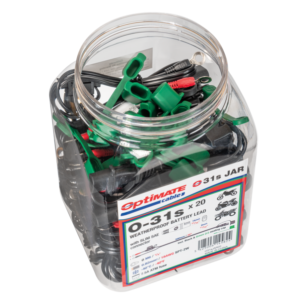 OptiMate O-31s x20 Slim SAE Heavy Duty Weatherproof Premium Battery Lead Bulk Pack (20-Count) with M6 Ringlets for Powersport Batteries - TecMate USA - View 2