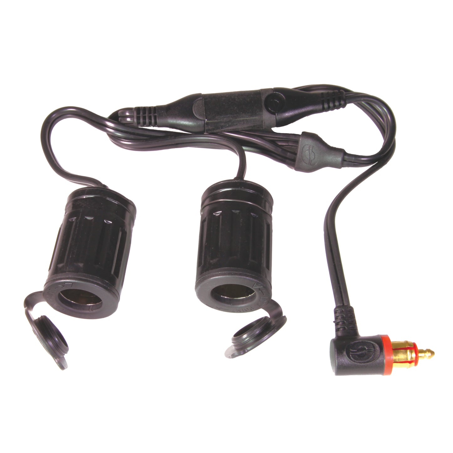 OptiMate Y-splitter cable, DIN BIKE 90° plug, 2 x AUTO socket -  CABLE O-36 - Tecmate USA