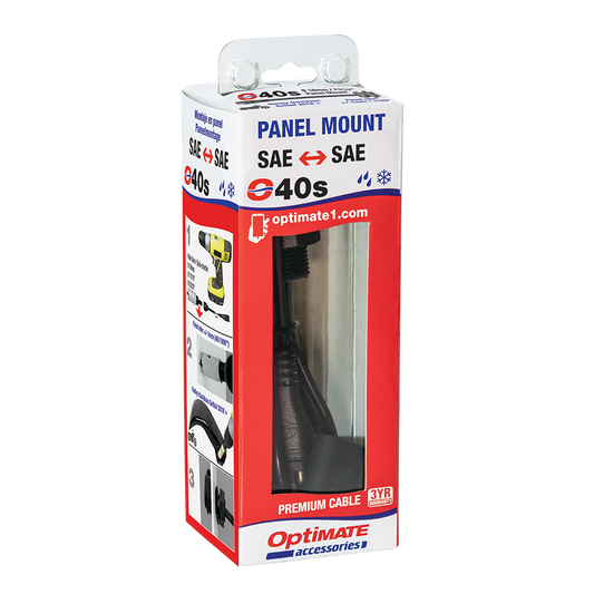 OptiMate CABLE O-40s Weatherproof SAE socket, panel mount - TecMate USA - View 2 - View 3 - View 4 - View 5