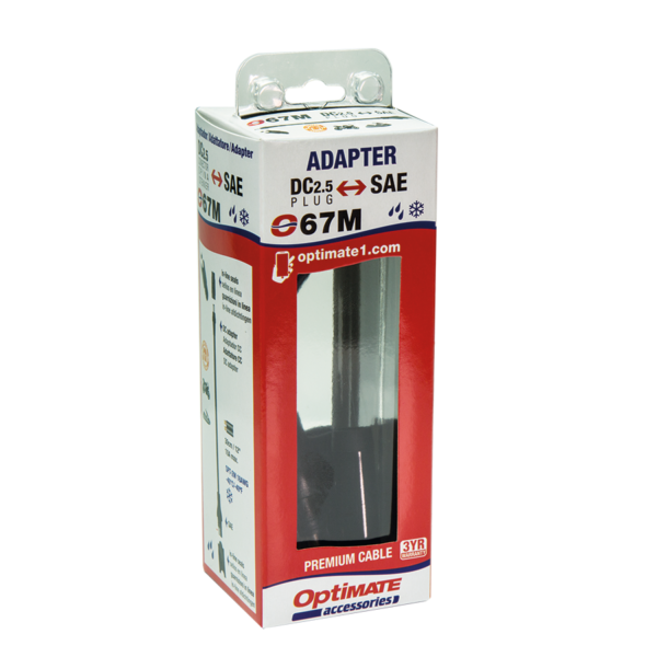 OptiMate CABLE O-67M DC 2.5 Plug – SAE - TecMate USA - View 2 - View 3