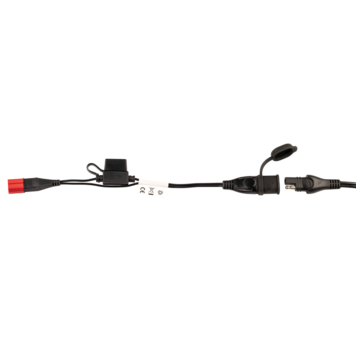 OptiMate O-77 Heavy Duty Weatherproof EURO5 6-Pin Diagnostic Port to Standard 2-Pin SAE Battery Charge Adapter Cable for Modern European Motorcycles - TecMate USA - View 2 - View 3 - View 4
