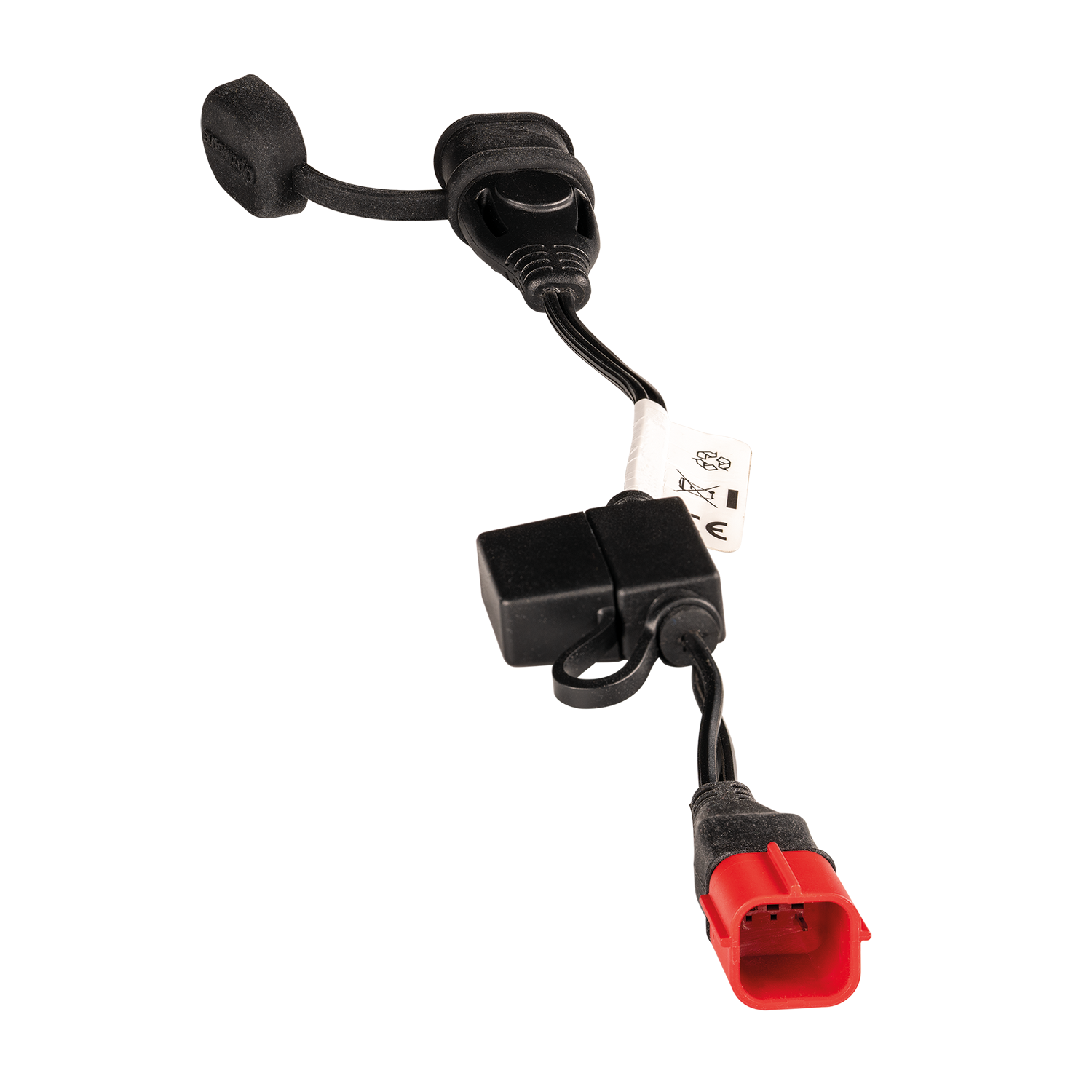 OptiMate O-77 Heavy Duty Weatherproof EURO5 6-Pin Diagnostic Port to Standard 2-Pin SAE Battery Charge Adapter Cable for Modern European Motorcycles - TecMate USA