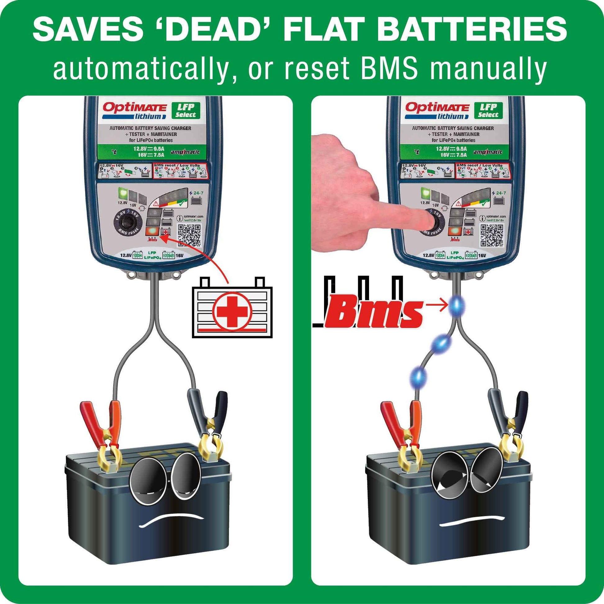 OptiMate Lithium LFP 4s10A: LITHIUM series 12.8 V 10A LiFePO₄ Lithium Battery Saver, Charger, Tester & Maintainer
