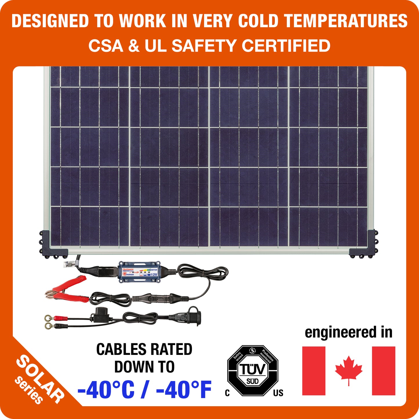 OptiMate Solar TM523-8: OFF-GRID series 80W Solar 12V lead-acid Battery Charger & Maintainer