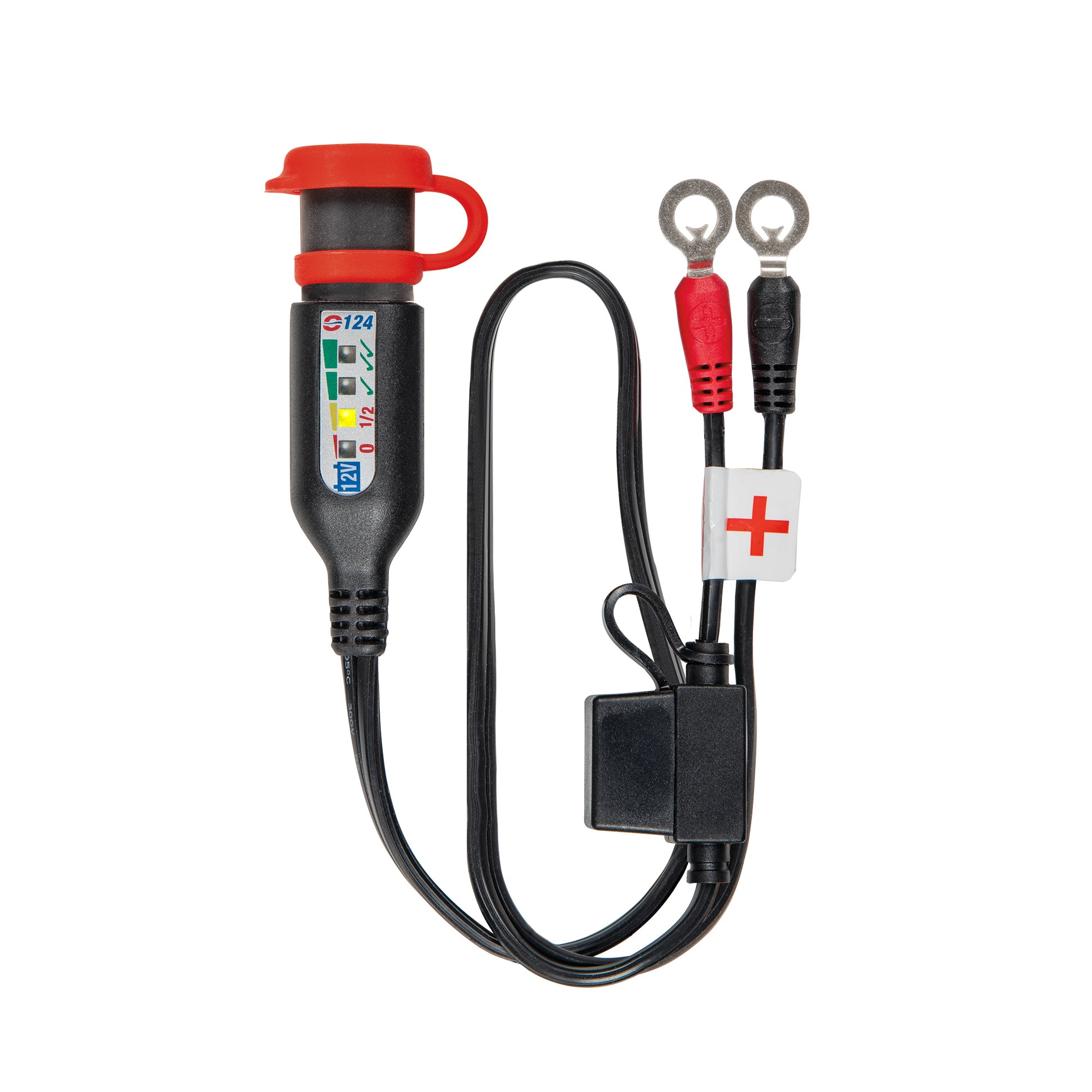OptiMate Permanent power sport battery lead with integrated battery status / charge system monitor for 12V lead-acid - MONITOR O-124 - Tecmate USA