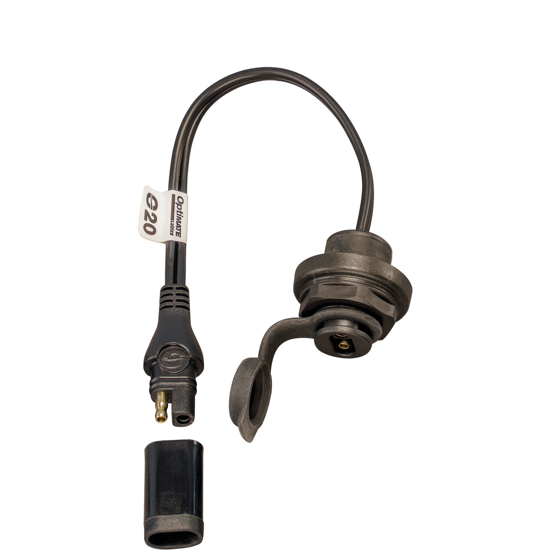 OptiMate Weatherproof SAE socket, front panel mount - CABLE O-20 - Tecmate USA