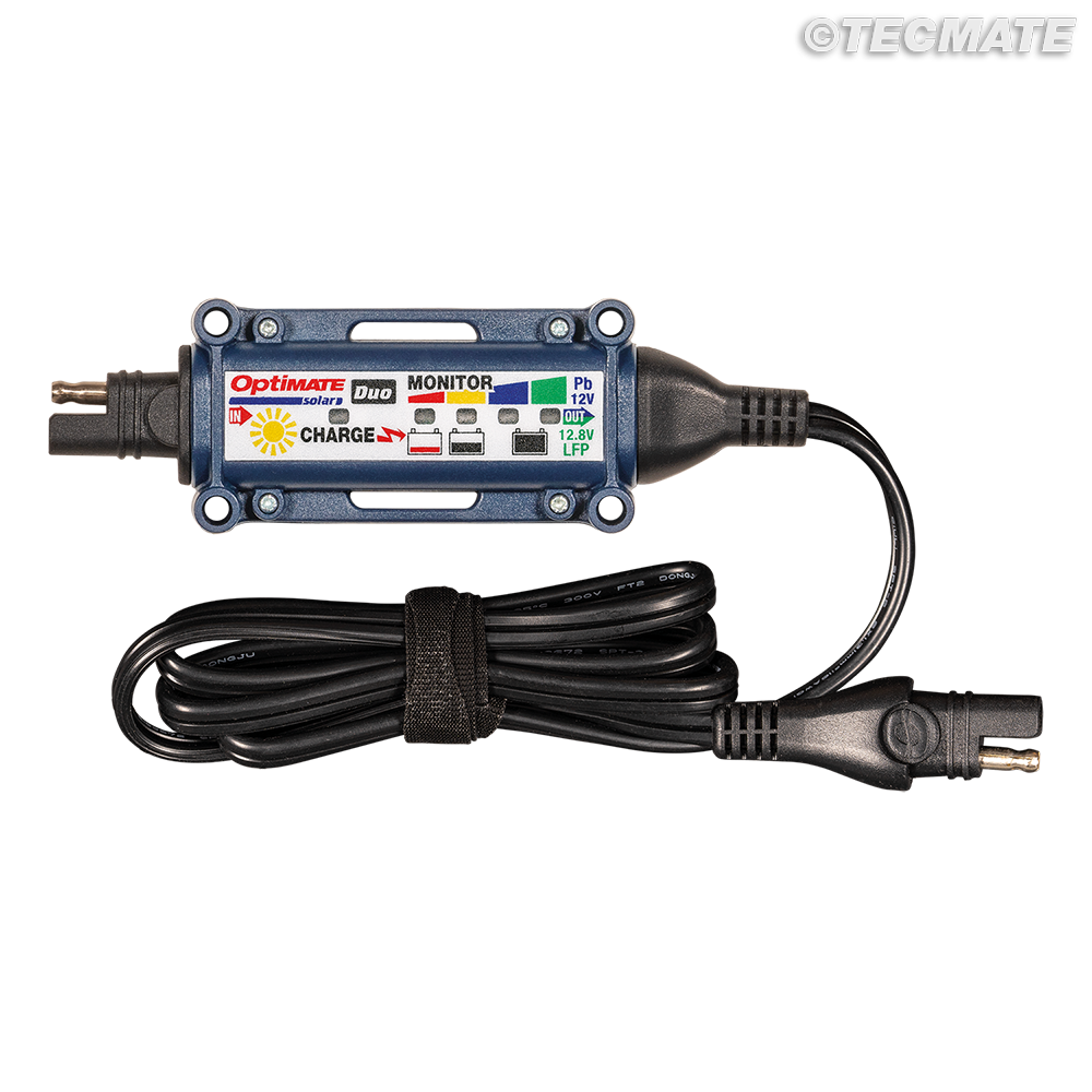 OptiMate Solar DUO TM522-D Pulse Charge Controller : OFF-GRID series 12V lead-acid & lithium Solar Battery Charger & Maintainer (10W-60W) - Tecmate USA