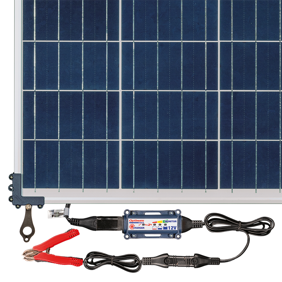 OptiMate Solar DUO TM523-8TK: OFF-GRID series 80W 12V lead-acid battery charger Travel / Camping Kit