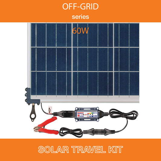 OptiMate Solar 60W Smart 12V 5A Charger & Maintainer Travel Kit – All-Weather Off-Grid Battery Care for Camping, RV, Marine & Outdoor Use