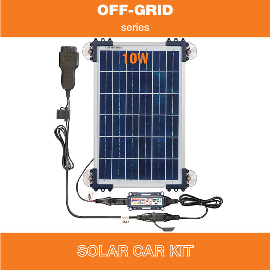 OptiMate Solar DUO 10W Car Kit – Smart Solar Battery Charger & Maintenance 12V with OBDII Adapter – Safe Battery Maintenance for Car, Motorhome, ATV, Motor & Jet Ski – Water Resistant System - Tecmate USA