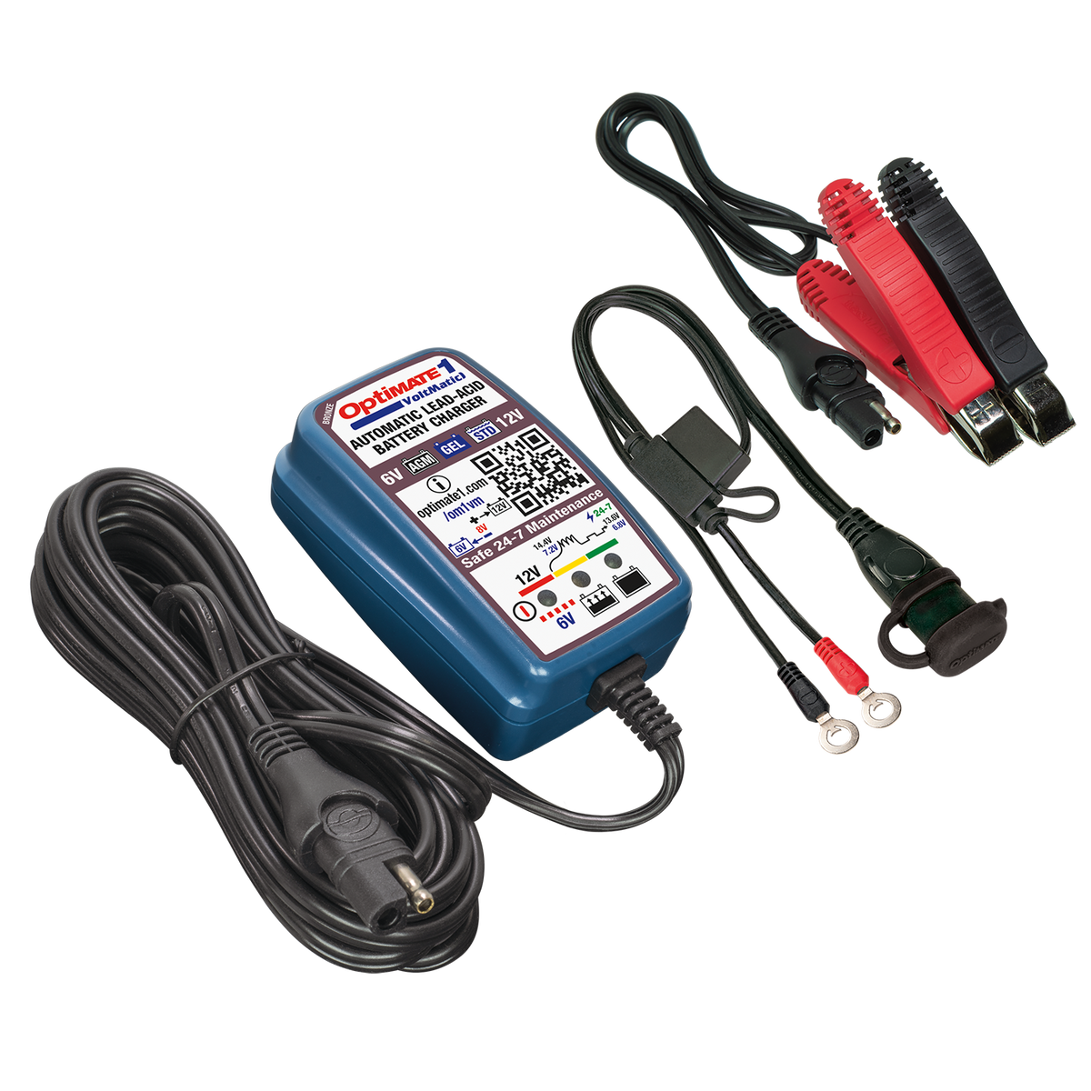OptiMate 1 Voltmatic: 4-step, automatic charger & maintainer Lead-acid, 6V / 12V , 0.6A