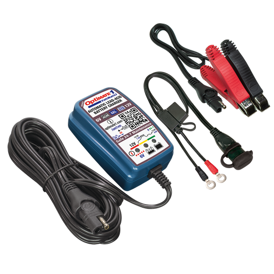 OptiMate 1 Voltmatic: 4-step, automatic charger & maintainer Lead-acid, 6V / 12V , 0.6A