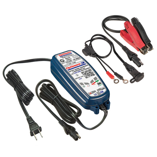 OptiMate 3 : SILVER series 12V 0.8A lead-acid motorcycle battery saver, charger, tester & maintainer