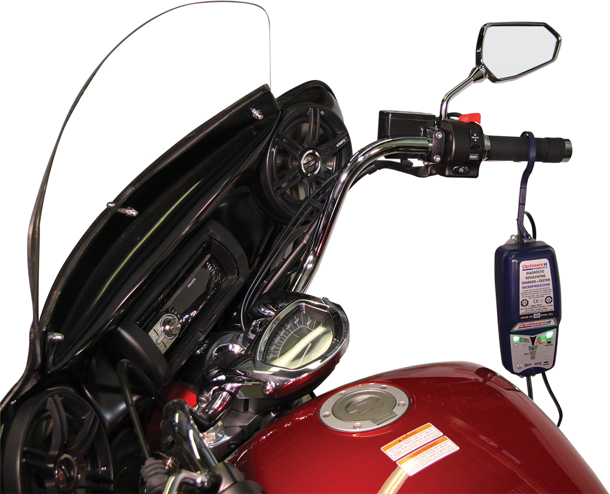 OptiMate TS-252 Heavy-Duty High-Temperature ABS Battery Charger Hanging Hook Mount for Motorcycle Handlebars, Frames, and Vehicle Struts - TecMate USA - View 2