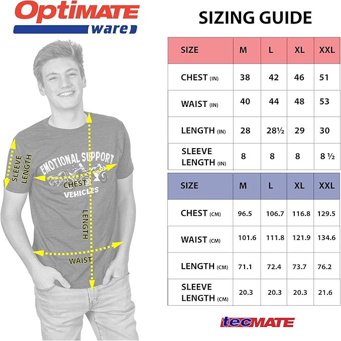 TecMate Emotional Support Vehicle T-Shirt (Charcoal Heather) - TecMate USA - View 2 - View 3 - View 4
